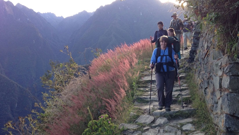Stairs of inca trail with
