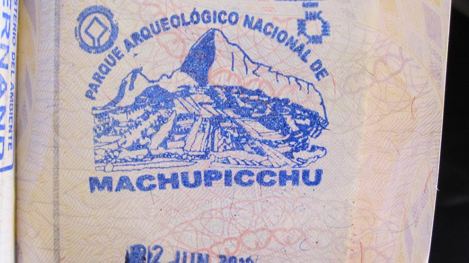 machu picchu trip stamp