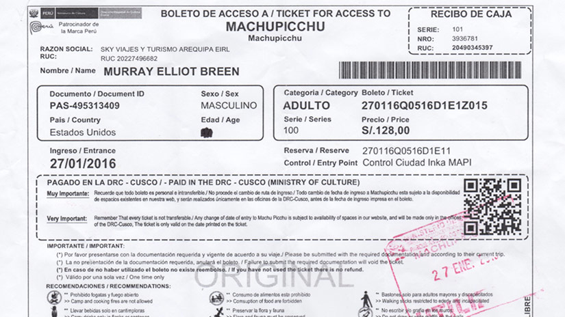 luxury travel to machu picchu tickets